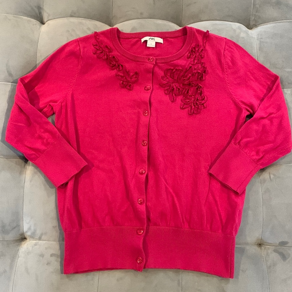 Anne Klein Sport Bright Magenta Cardigan Small